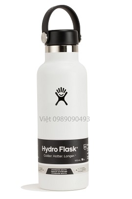 18oz ( 532ml ) Hydro Flask Standard Flex Cap White
