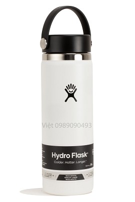 20oz ( 591ml ) Hydro Flask Wide flex cap White